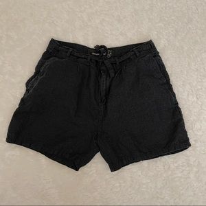 Treasure & Bond 100% Linen Black Drawstring Shorts